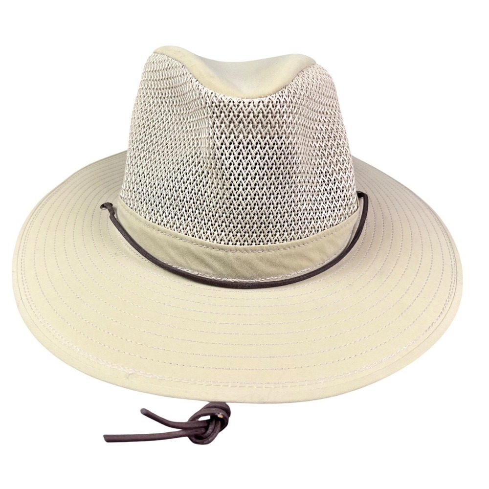 Henschel Hat Co Breezer Khaki Mesh Sun Hat SPF Solarweave Wide Brim Large USA